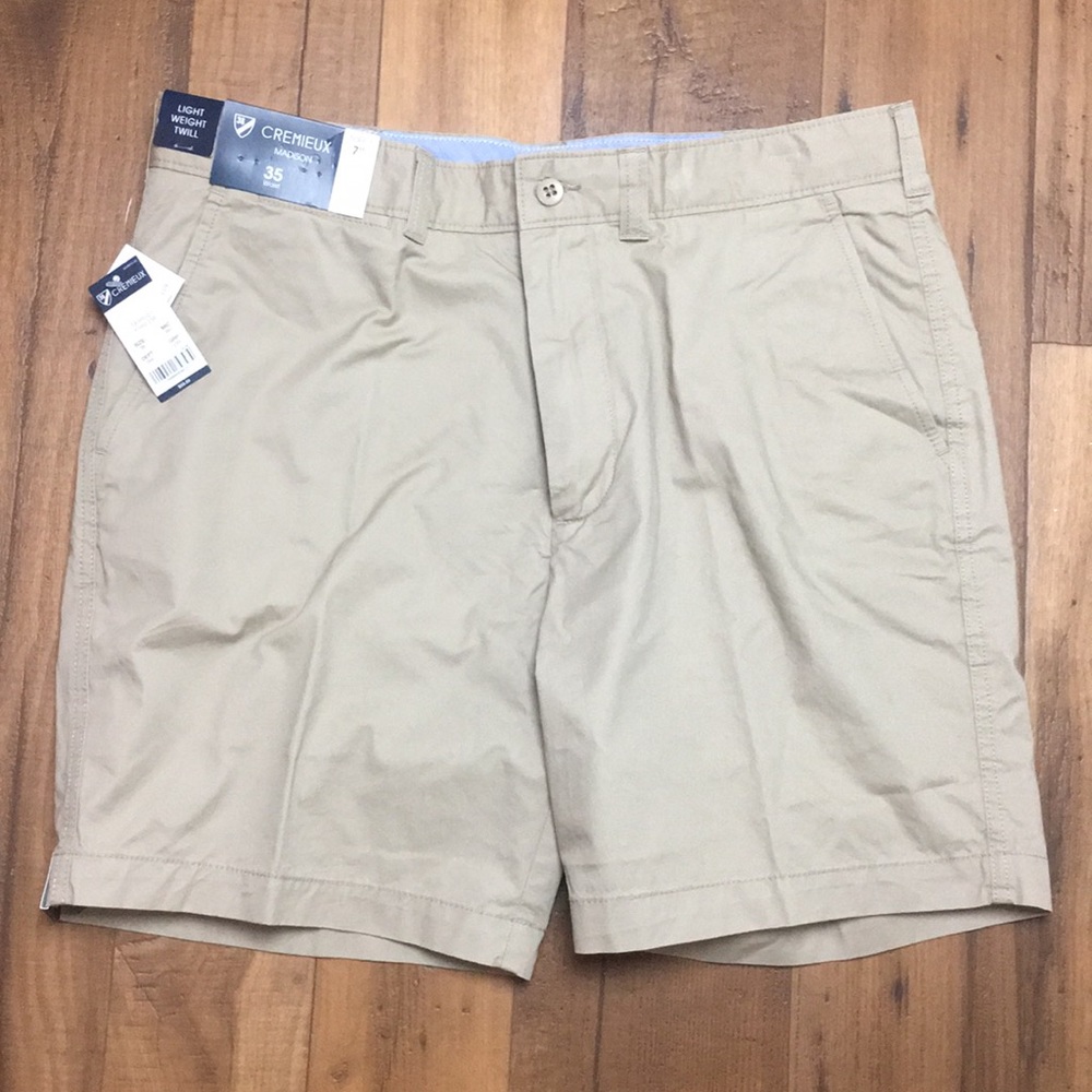 Cremieux Madison Light Twill Tan Khaki Golf Shorts